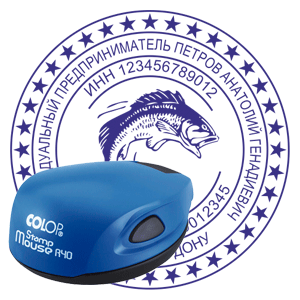 печать ип стандартная с логотипом на карманной оснастке Stamp Mouse R40 (мышка) ростов
